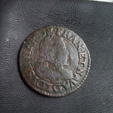 #o203# French copper double tournois coin of Louis XIII from 1626 AD