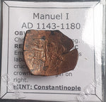 #M340# Byzantine Trachy coin of Manuel I from 1143-1180 AD (Constantinople)