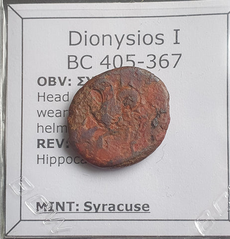 #N888# Sicilian Greek coin of Dionysios I from Syracuse, 405-367 BC