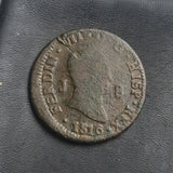 #N856# Spanish Medieval 8 maravedis coin of Ferdinand VII from 1816 AD