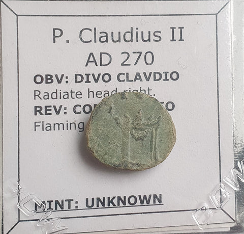 #k096# Roman posthumous Antoninianus coin of Claudius II from 270 AD