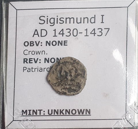 #k424# Hungarian silver Quarting coin of Sigismund I from 1430-1437 AD