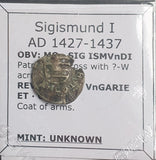 #e413# Hungarian silver denar coin of Sigismund I from 1427-1437 AD