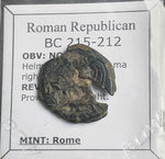 #o281# Anonymous Roman Republican Uncia coin from 215-212 BC