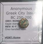 #L656# Anonymous Greek City Issue Bronze Coin of Kyme 350-250 BC