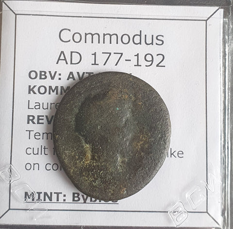 #o573# Roman provincial bronze coin of Commodus, 177-192 AD (Byblos)