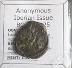 #O369# Anonymous Iberian Greek City Issue Bronze Coin of Castulo from 100-1 BC