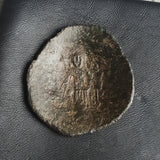 #o510# Byzantine Trachy coin of Isaac II from 1185-1195 AD (Constantinople)