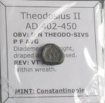 #o556# Roman Bronze coin issued by Theodosius II from 402-450 AD