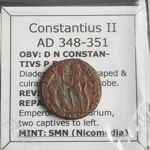 #o557# Roman bronze coin of Constantius II from 348-351 AD