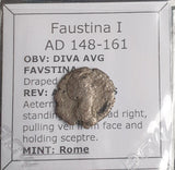 #o529# Roman silver denarius coin of Faustina I from 148-161 AD