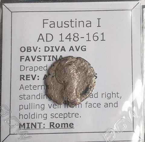 #o529# Roman silver denarius coin of Faustina I from 148-161 AD