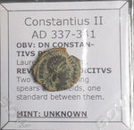 #o503# Roman Bronze coin issued by Constantius II from 337-341 AD