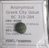 #o511# Bronze ae10 Anonymous Greek city issue coin from Pergamon, 310-282 BC