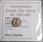 #o454# Rare Anonymous Greek City Issue silver Diobol of Abydos from 500-480 BC