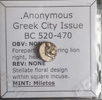 #o154# Anonymous silver Greek city issue coin from Miletos 520-470 BC