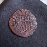 #o128# Portuguese copper Ceitil coin of Manuel I from 1495-1547 AD