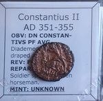 #N420# Roman Bronze coin issued by Constantius II from 351-355 AD