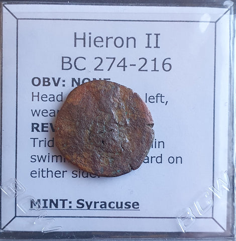 #o331# Greek bronze coin of Hieron II from Syracuse 275-215 BC