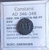 #N380# Roman Bronze coin issued by Constans from 346-348 AD