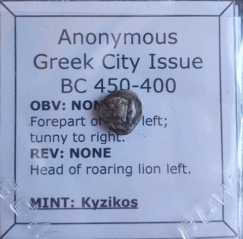 #L490# Anonymous silver Greek city issue coin from Kyzikos 450-400 BC