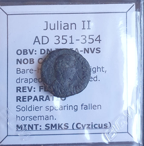 #N381# Roman Bronze coin issued by Julian II from 351-354 AD