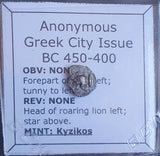 #L445# Anonymous silver Greek city issue coin from Kyzikos 450-400 BC