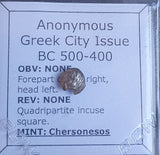 #o475# Anonymous Silver Greek Hemiobol coin Cherronesos 500-400 BC