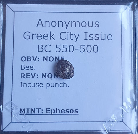 #o446# Anonymous silver Greek city issue Hemiobol from Ephesos, 550-500 BC