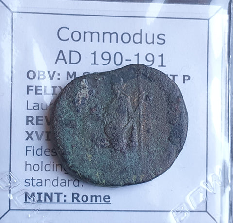 #o582# Roman bronze AE Sestertius coin of Commodus from 190-191 AD