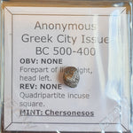 #o490# Anonymous Silver Greek Hemiobol coin Cherronesos 500-400 BC