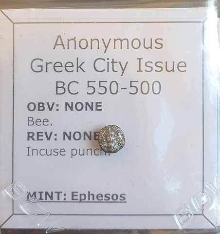 #o448# Anonymous silver Greek city issue Tetartemorion from Ephesos, 550-500 BC