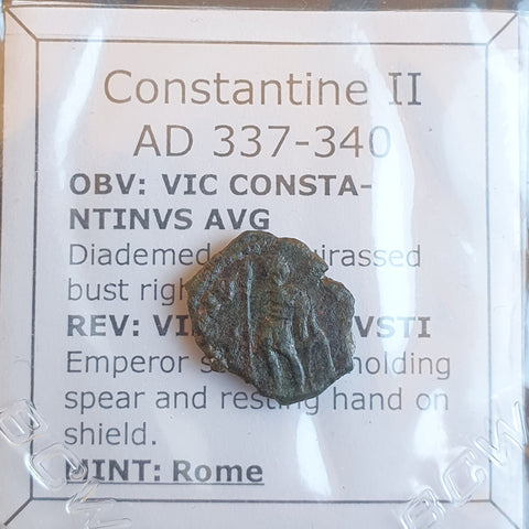 #M090# Roman Bronze coin issued by Constantine II from 337-340 AD