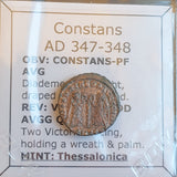 #L876# Roman Bronze coin issued by Constans from 347-348 AD