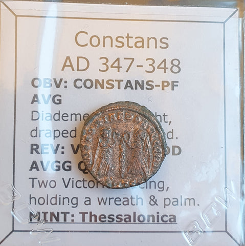 #L876# Roman Bronze coin issued by Constans from 347-348 AD