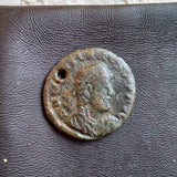 #M098# Roman bronze coin issued by Gratian from 367-375 AD