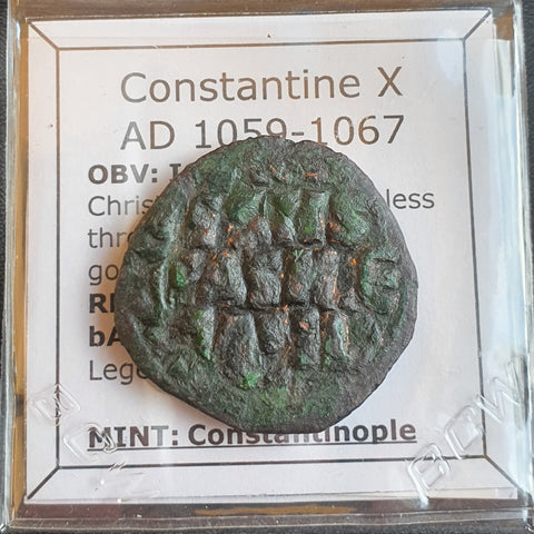 #L974# Byzantine Follis coin of Constantine X from 1059-1067 AD