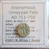 #o734# Anonymous copper Umayyad Fals coin from Spain 711-750 AD