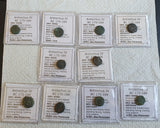 Lot of 10 Identified Seleucid Greek Bronze coins of Antiochus IV from 175-164 BC