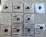 Lot of 10 Identified Seleucid Greek Bronze coins of Antiochus III, 222-187 BC