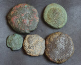 Lot of 5 Identified Iberian Greek Bronze coins from 400-20 BC