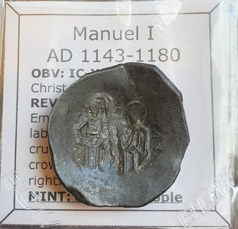 #M846# Byzantine Trachy coin of Manuel I from 1143-1180 AD (Constantinople)