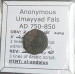 #L033# Anonymous Umayyad Fals copper coin from 750-850 AD