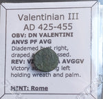 #K989# Roman Bronze coin of Valentinian III from 425-455 AD-