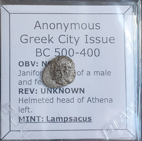 #o412# Anonymous silver Greek city issue Obol from Lampsakos from 500-400 BC