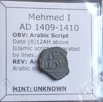 #o697# Ottoman copper Mangir coin of Mehmed I from 1409-1410 AD