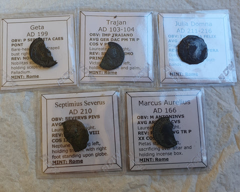 #lot 33b# Ex-dealers lot of 5 Ancient silver Roman coins from 103-206 AD