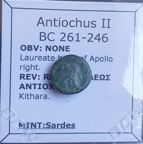 #L741# Greek Seleucid Bronze Coin of Antiochus II from 261-246 BC