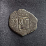 #o946# Spanish Medieval 2 maravedis coin of Charles II from 1680-1701 AD