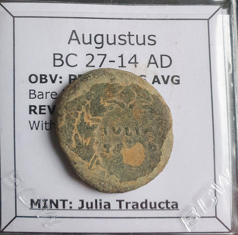 #o779# Roman provincial bronze coin of Augustus from BC 27-14 AD (Spain)